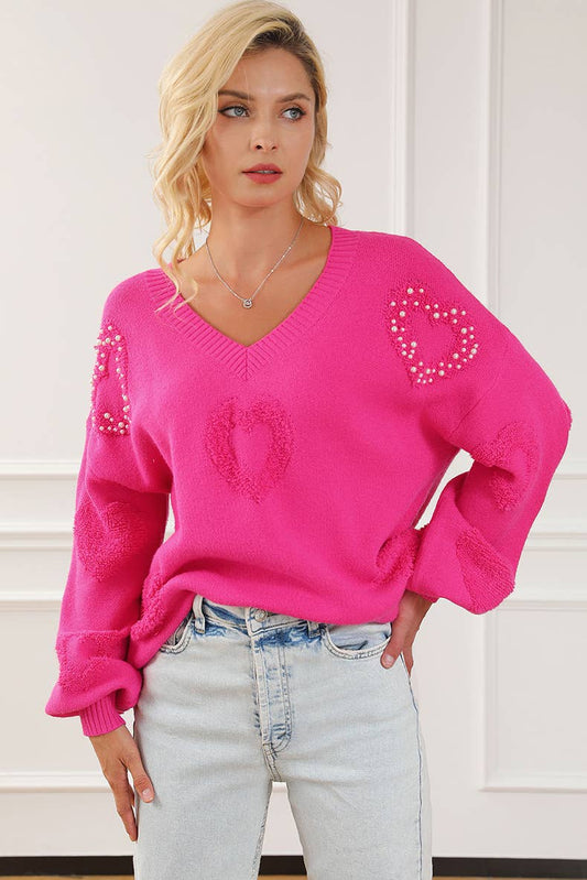THREE-DIMENSIONAL PEARL PULLOVER SWEATER