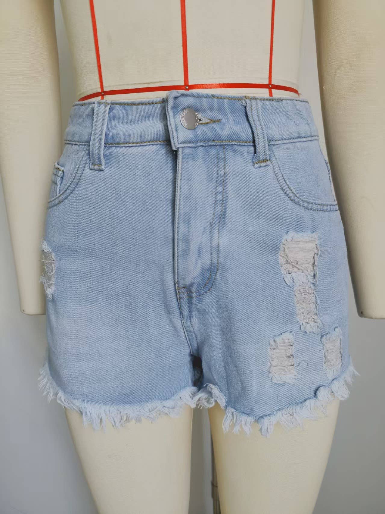 Washed Distressed Denim Shorts for Baddie Look