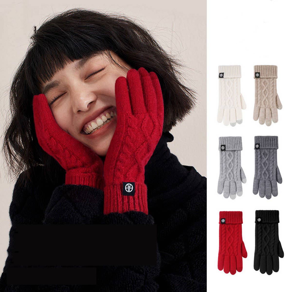 WINTER CYCLING WOOL TWIST TOUCH SCREEN GLOVES_CWAG0391