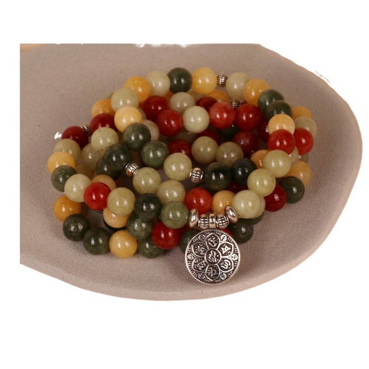COLORED STONE BEADED BRACELETS WITH STRETCHY BANDS