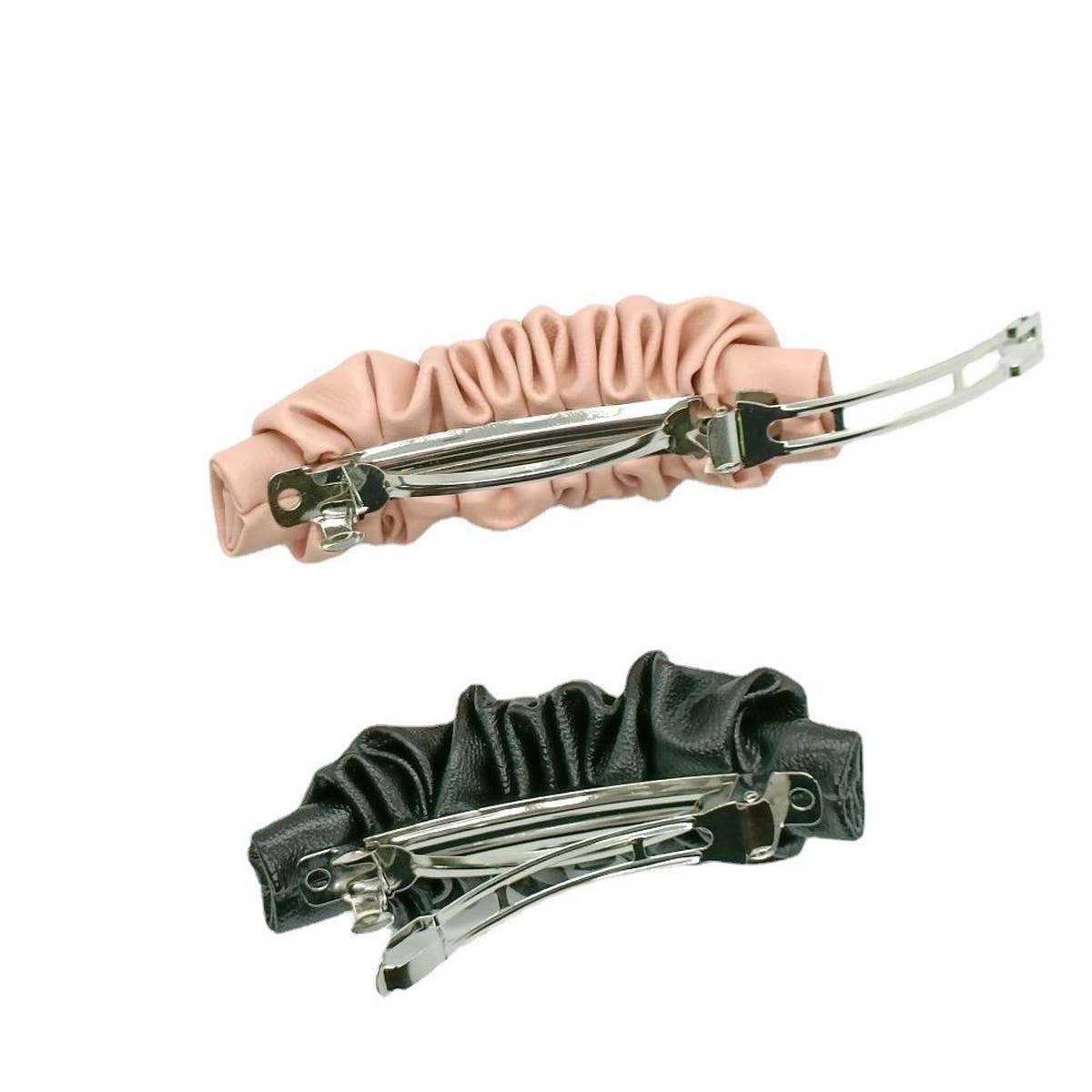 Minimalist Ruched PU Leather Top Hair Clip