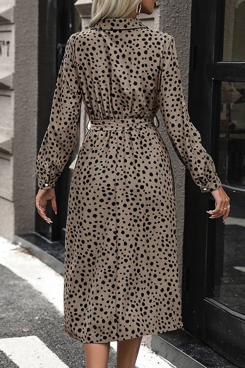 LONG SLEEVE LAPEL LEOPARD PRINT DRESS_CWDSD2413