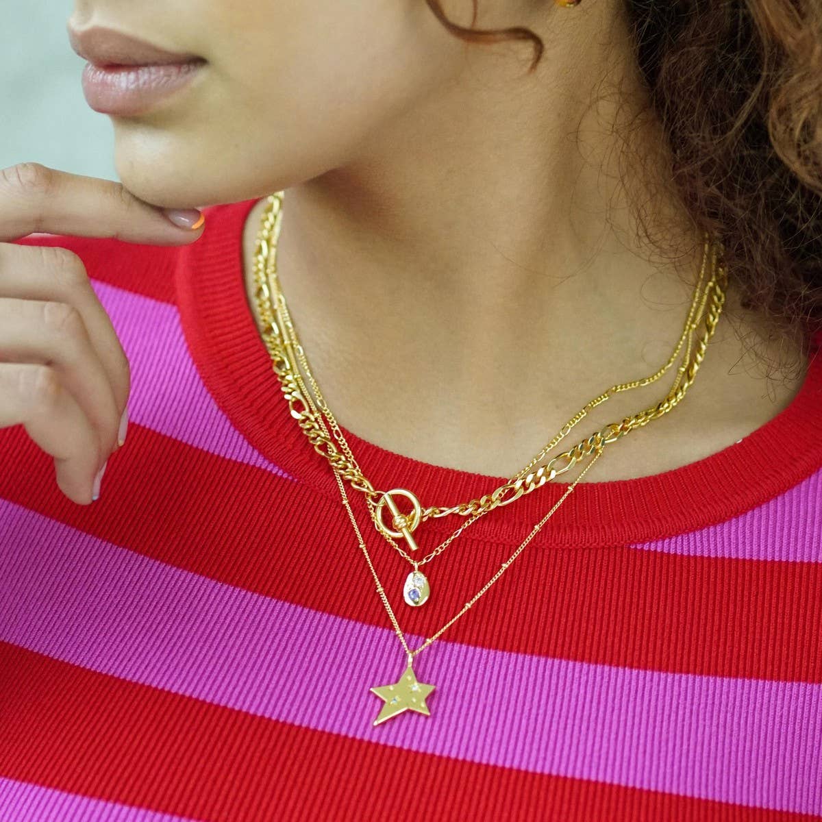 High-end design five-pointed star necklace