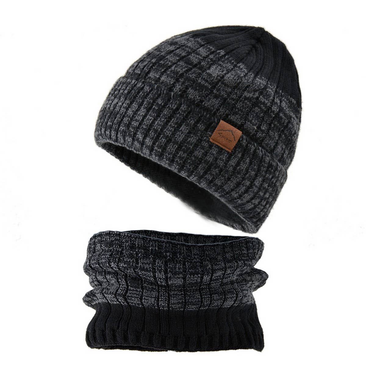 THICKENED FLEECE WARM HAT AND SCARF SET