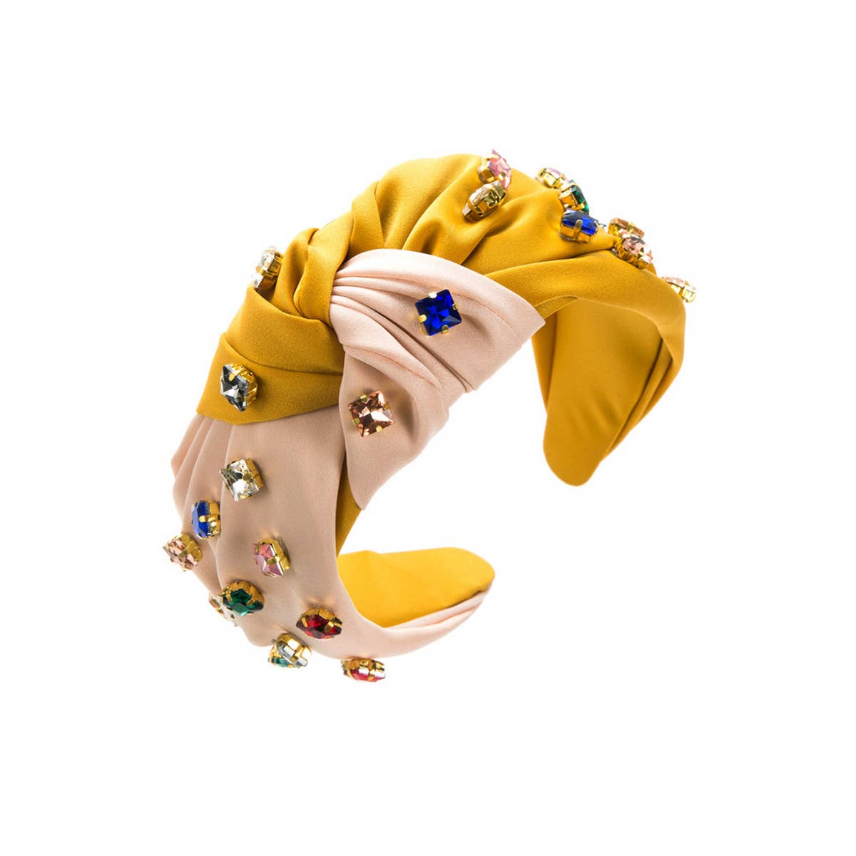 SIMPLE GEOMETRIC SQUARE COLORED DIAMOND HEADBAND_CWAHA2139