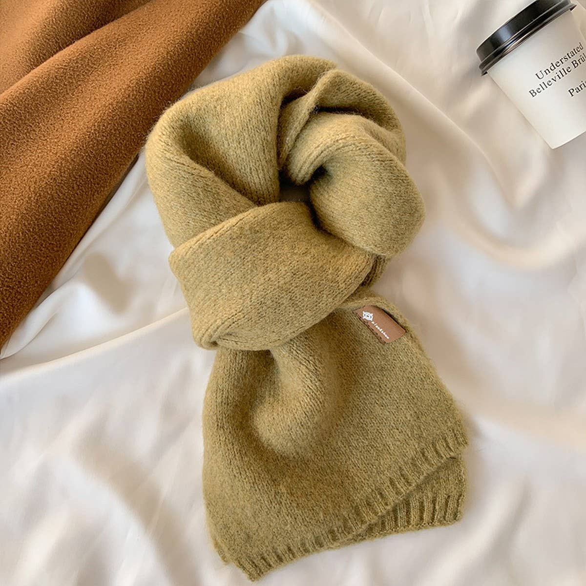 Cute Knit Scarf ? Unisex Solid Color Neck Warmer