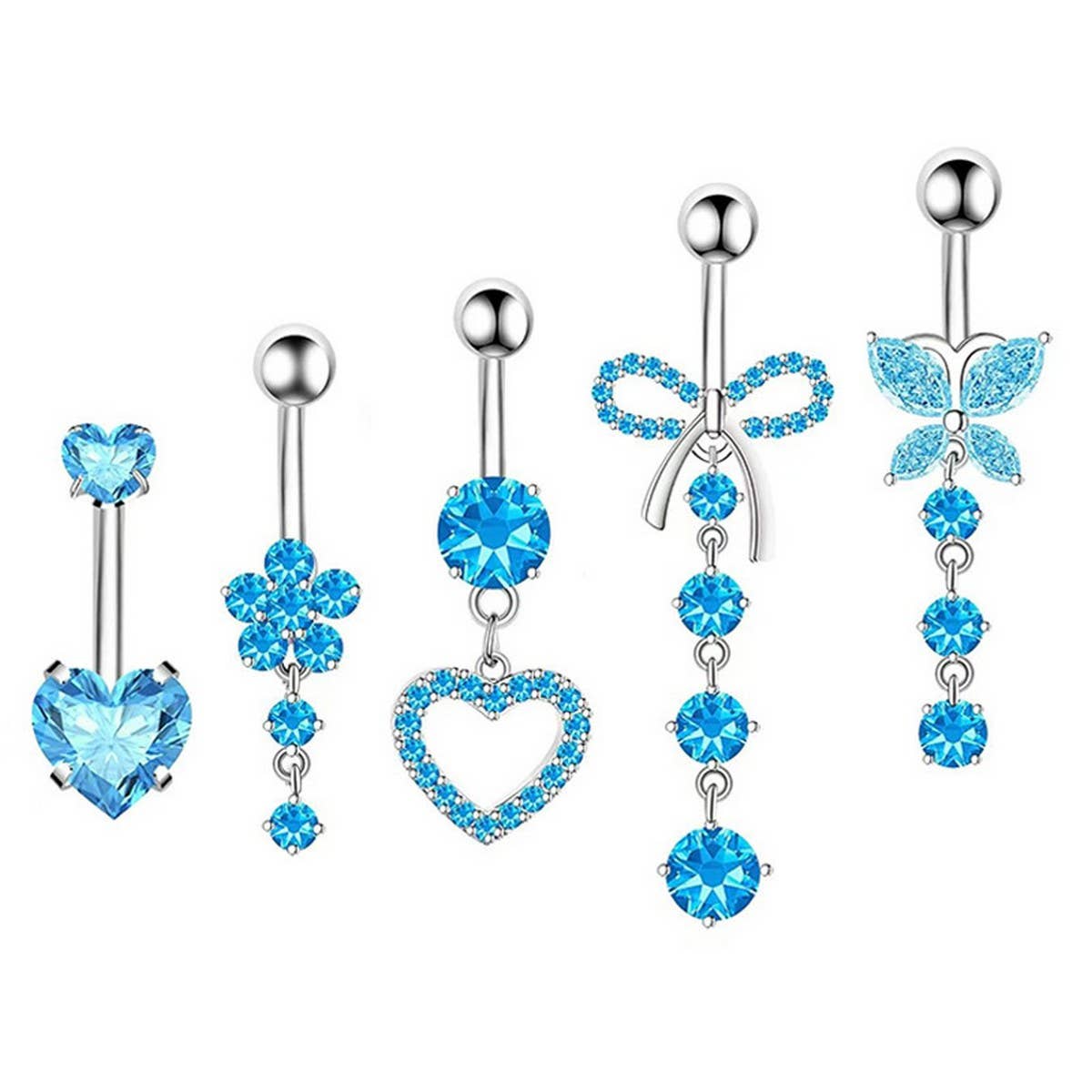 Zircon Belly Ring Set ??Steel & Copper Piercings_CWMM9176