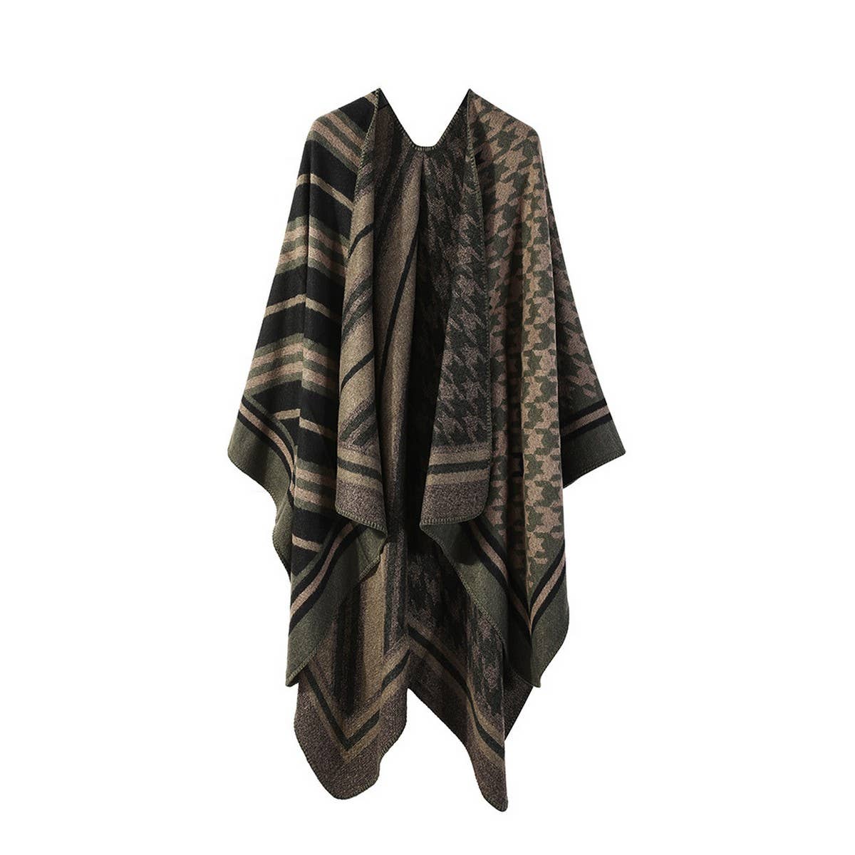STRIPED SHAWL WARM CASHMERE ALL-MATCH CAPE_CWASC2251