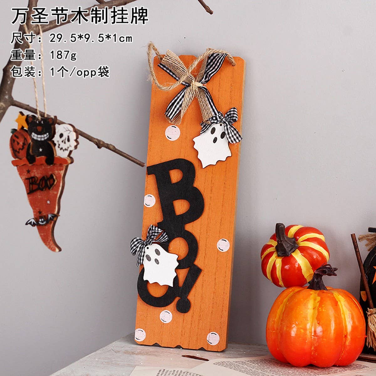 Ins-Style Cute Ghost Wooden Hanging Decor_CWAJE05362