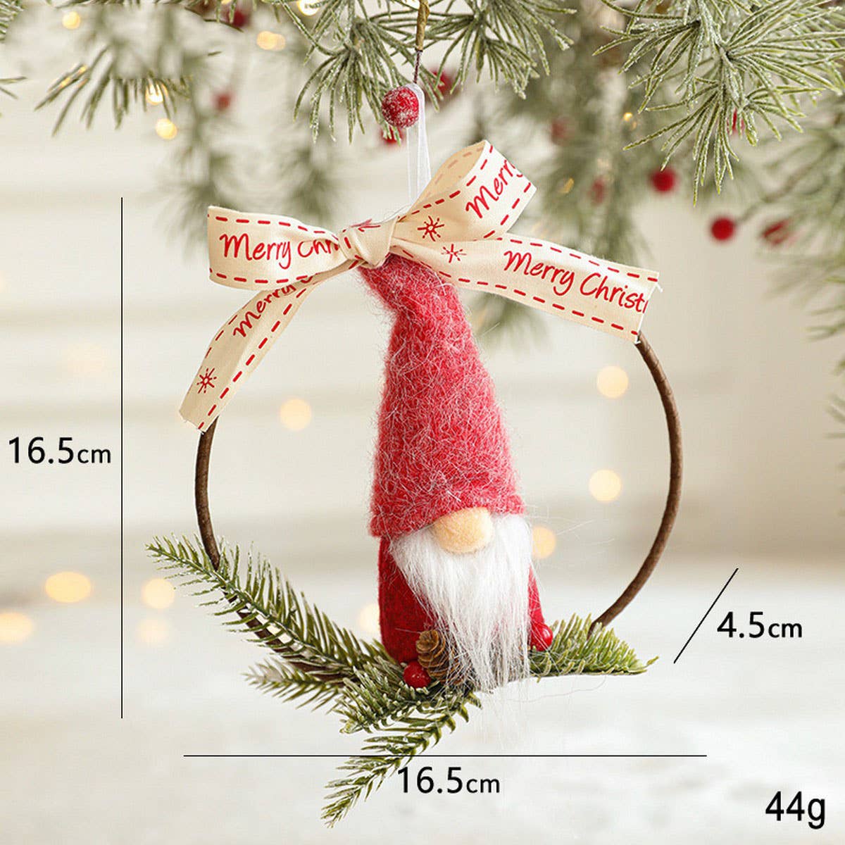 Red Felt Bird Santa Christmas Tree Hanging_CWMM9679