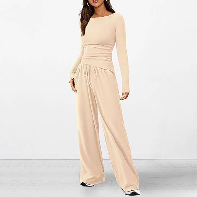 ASYMMETRICAL JACKET AND TROUSERS TWO-PIECE SET