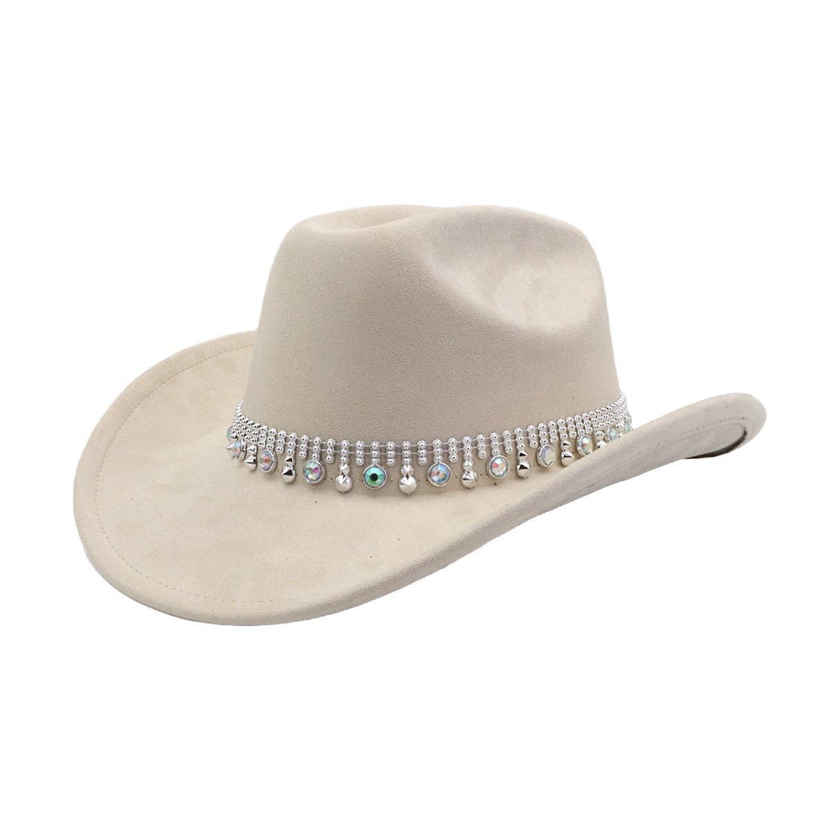 Suede Western Cowboy Fedora Hat Ethnic Style_CWAH04480