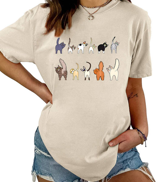 Cute Cat Graphic Tee ? 11 Cats Turn Around