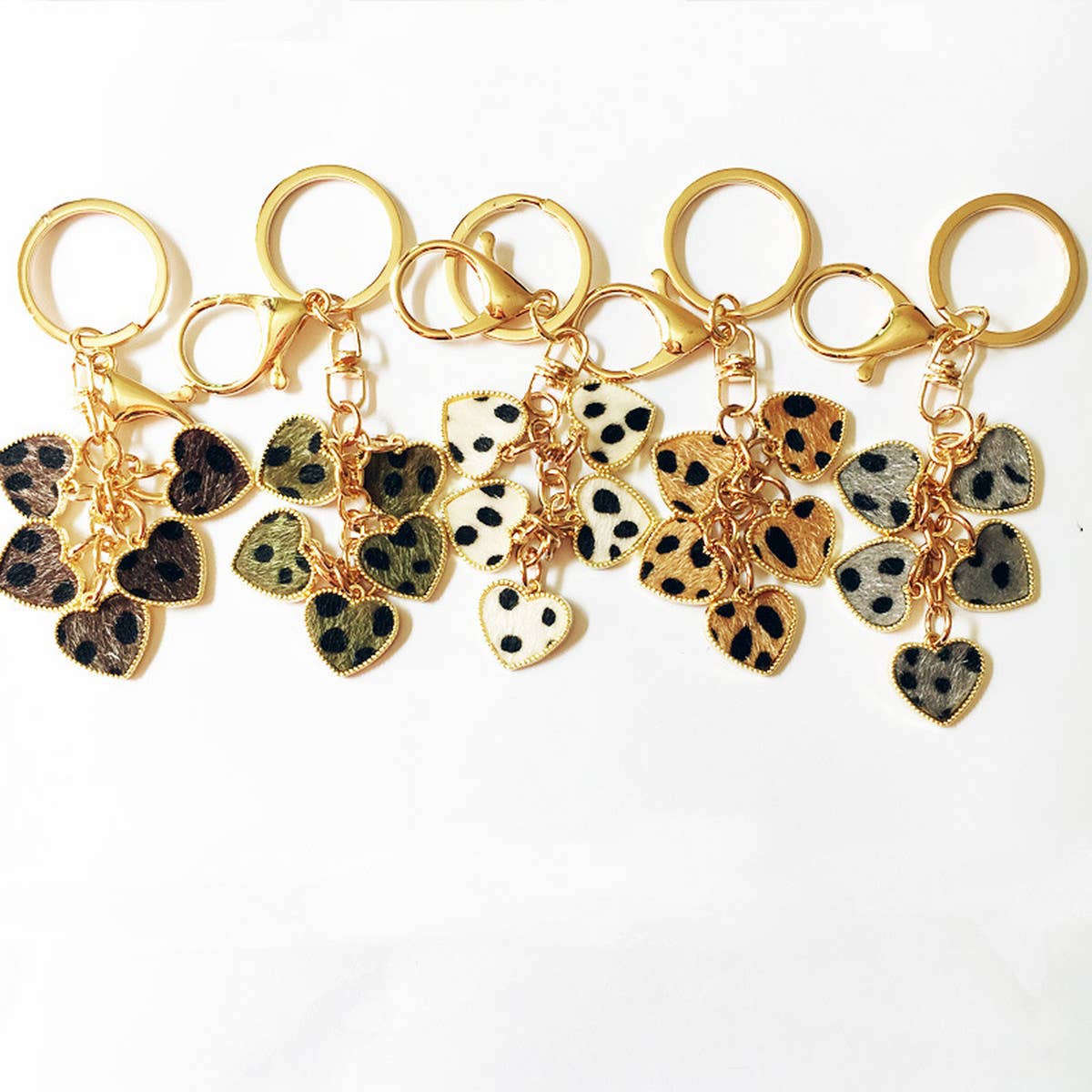 NEW LEOPARD HEART PENDANT KEYCHAIN