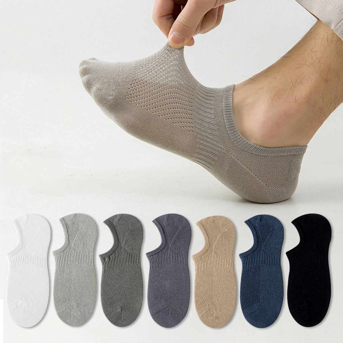 MEN'S BONELESS MESH SHALLOW INVISIBLE SOCKS
