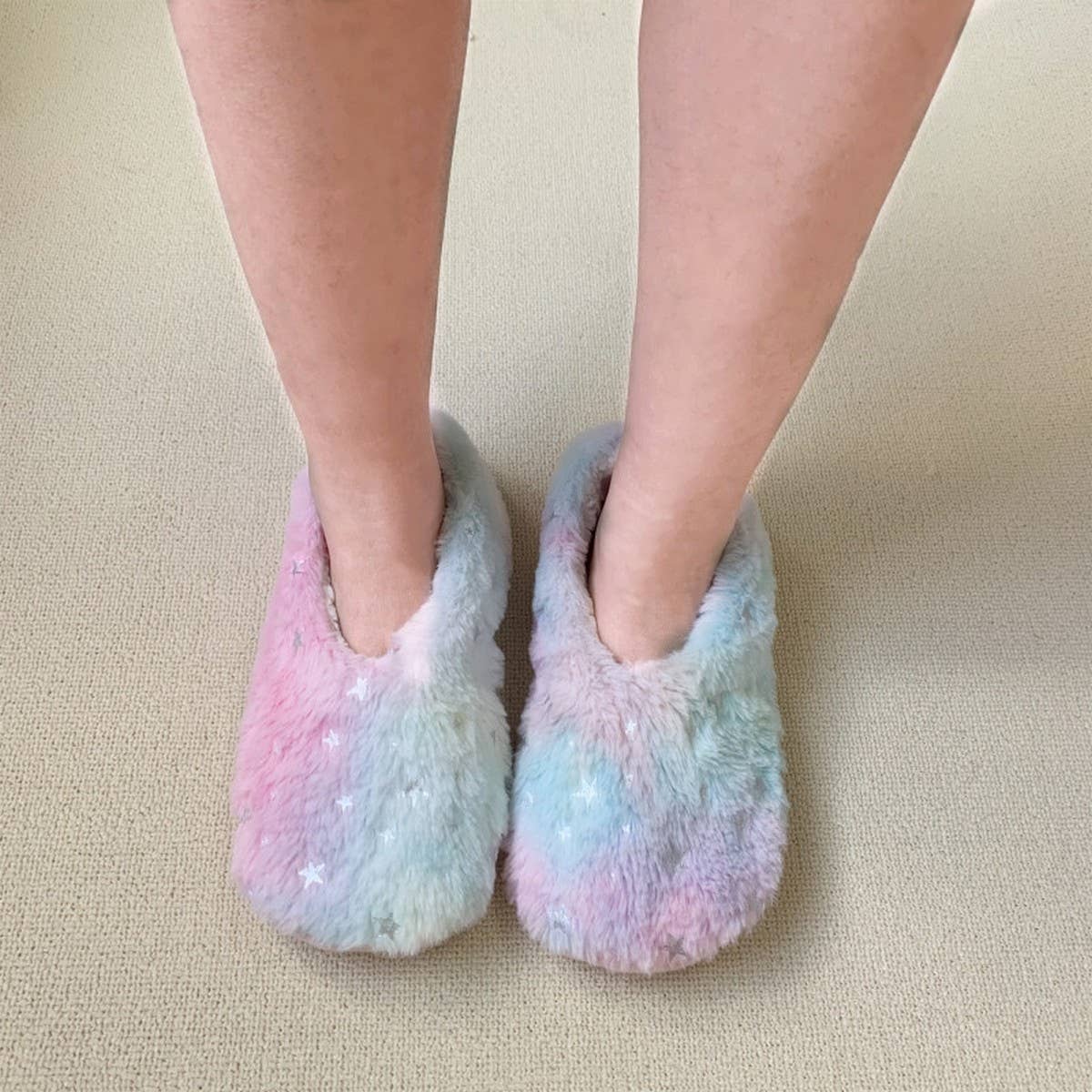 WARM TIE-DYE STAR INDOOR SOFT BOTTOM SOCK SLIPPERS