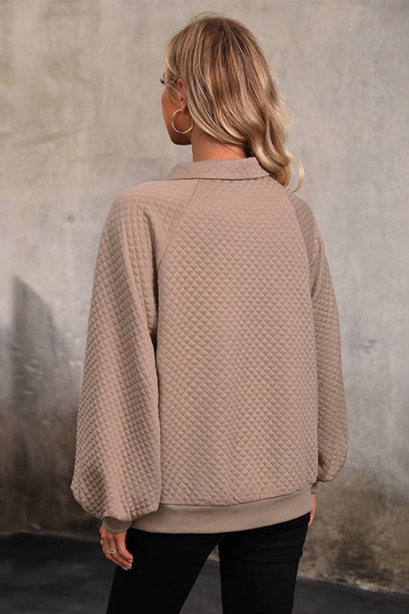 CWOHOL1005_AUTUMN WINTER FASHION LAPEL LONG-SLEEVED TOP