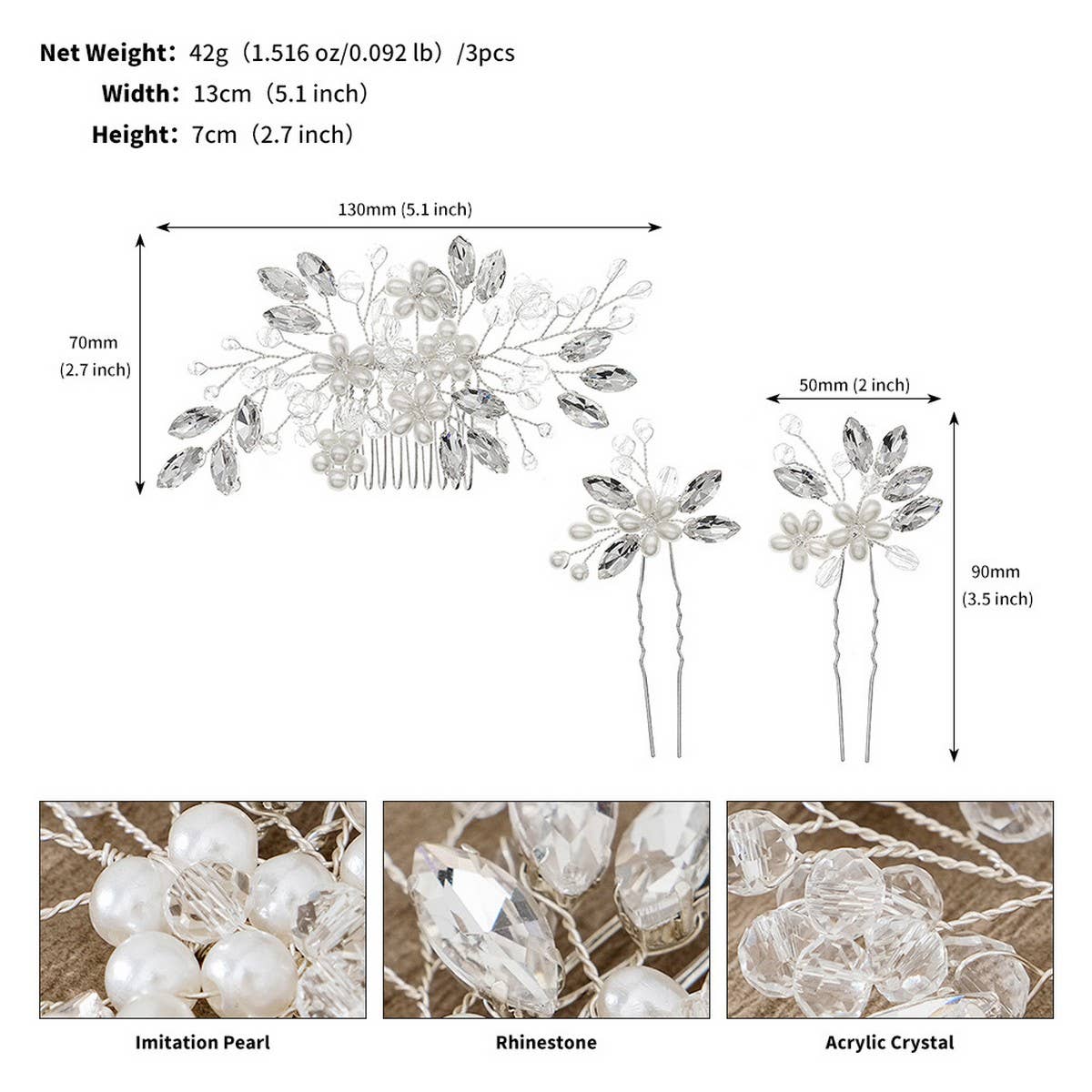 WEDDING ALL-MATCH BRIDAL HAIR ACCESSORIES SET