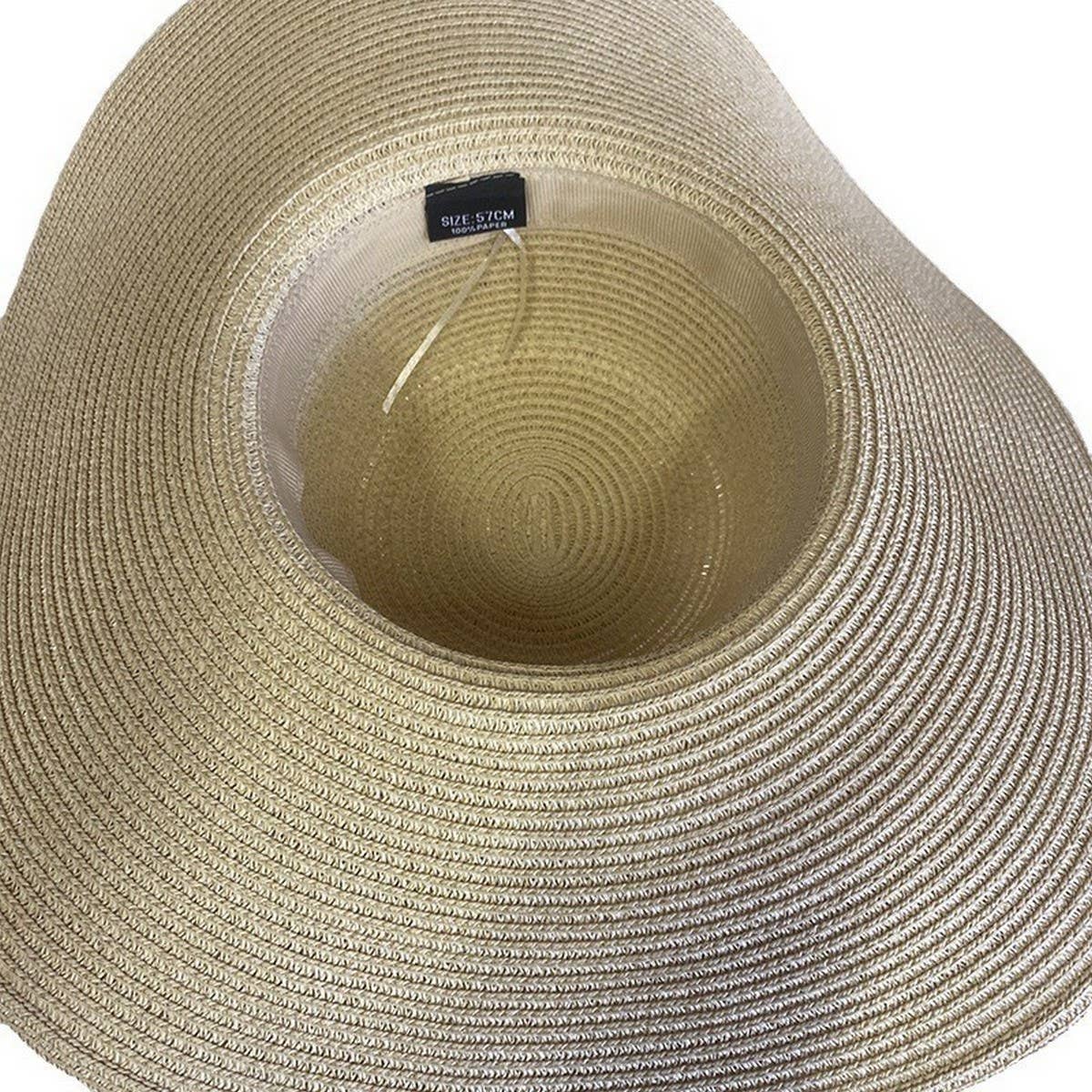 SUMMER TRAVEL STRAW HAT WOMEN'S LARGE BRIM CASUAL_CWAH1172