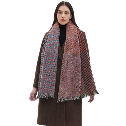 Fringe Patchwork Scarf ? Unisex Winter Shawl Wrap