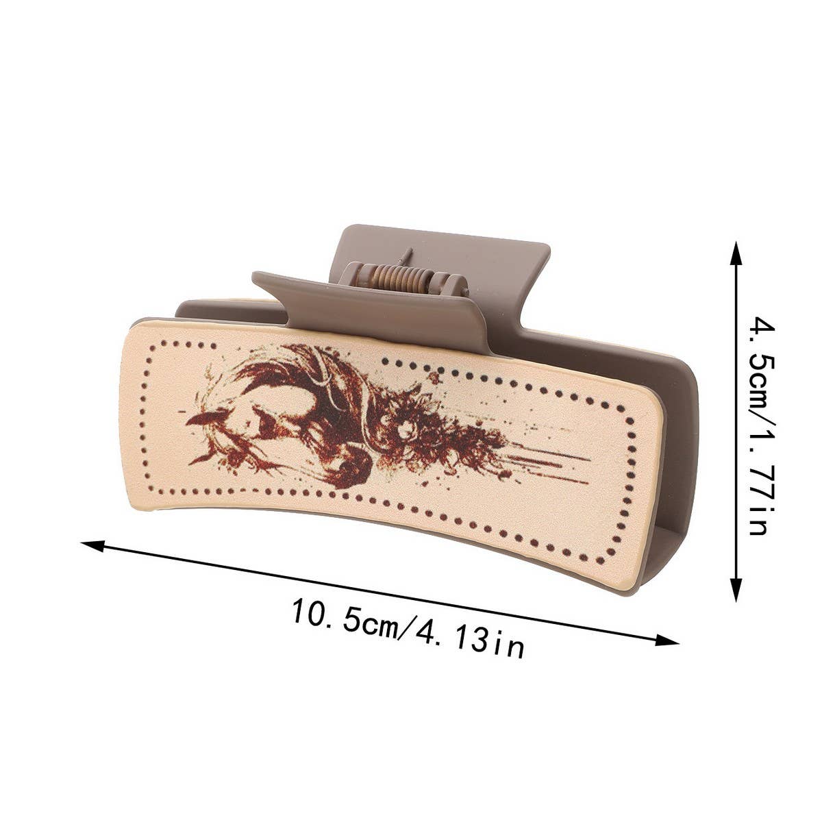 Cactus Print Leather Hair Claw Clip, Western Style_CWAHA0606