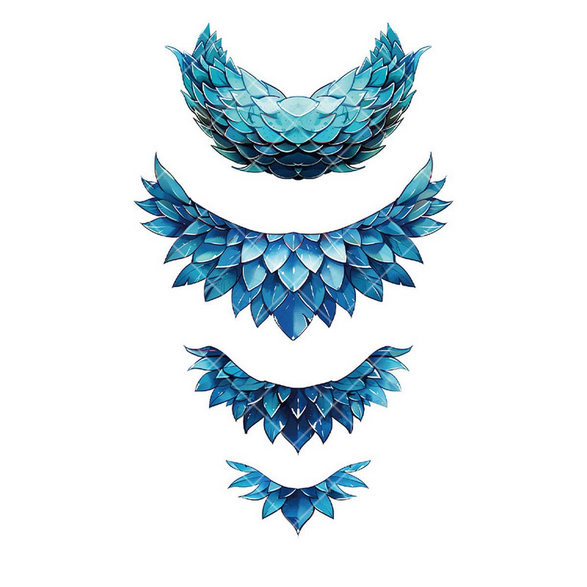 Summer Mermaid Scale Tattoo Stickers Waterproof_CWMM8368