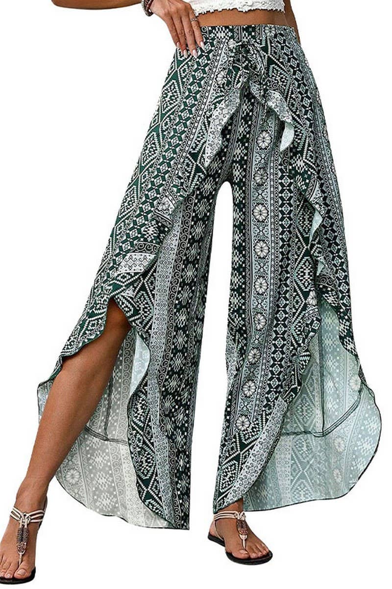 CWBLP0765_PRINTED RUFFLED WIDE-LEG TROUSERS