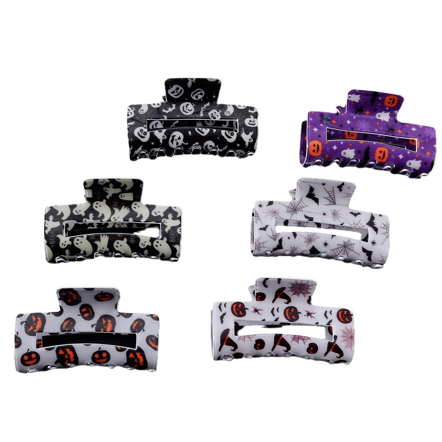 HALLOWEEN PUMPKIN GHOST BAT RECTANGULAR HAIRPIN