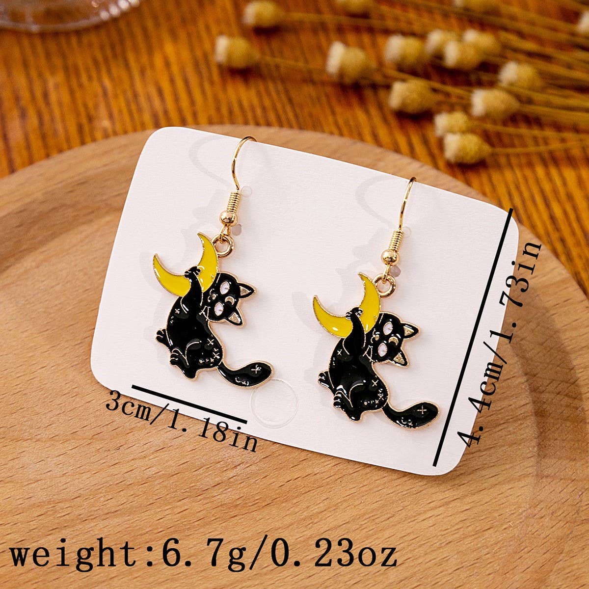 HALLOWEEN CARTOON CAT EARRINGS