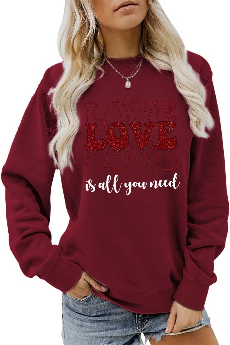 VALENTINE DAY LOVE PRINT PULLOVER_CWTSTL0996
