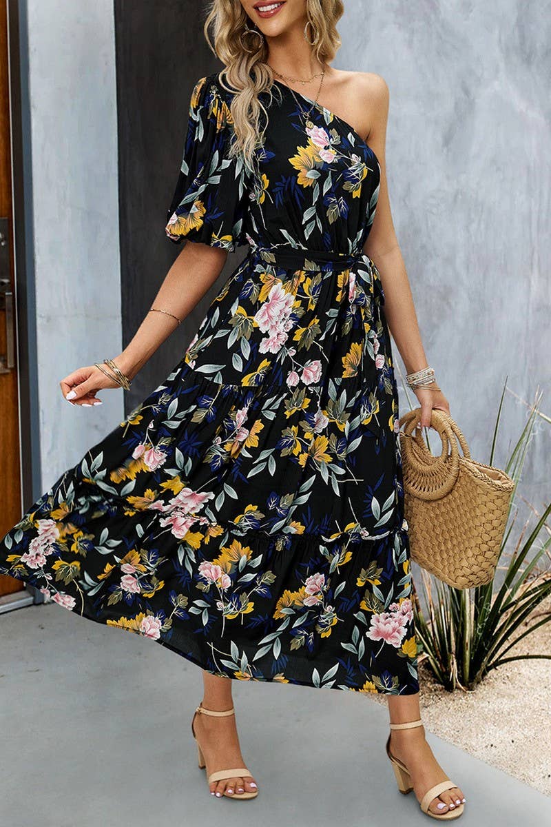 CWDMD4609_SUMMER ELEGANT ONE-SHOULDER MAXI DRESS