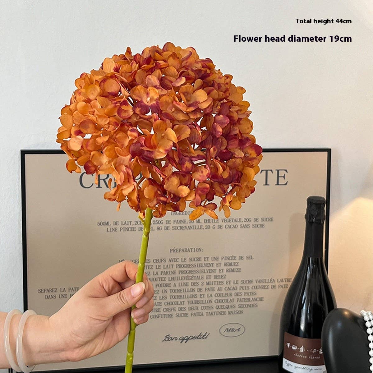 Autumn Vintage Single Stem Burnt Edge Hydrangea_CWMM6480