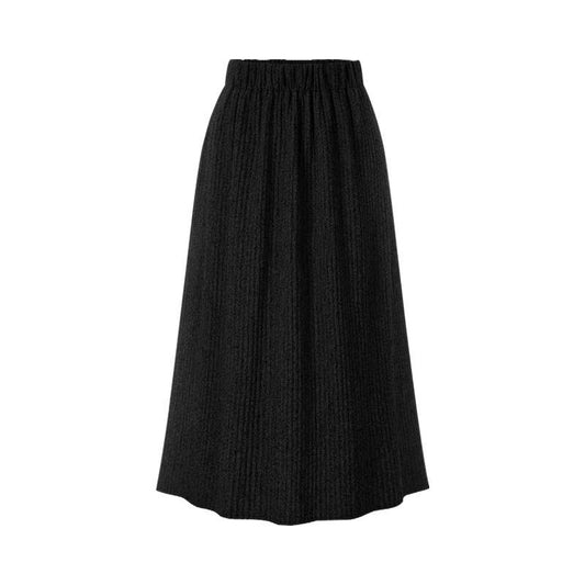 SOLID COLOR KNITTED WAISTLINE COUTURE SKIRT