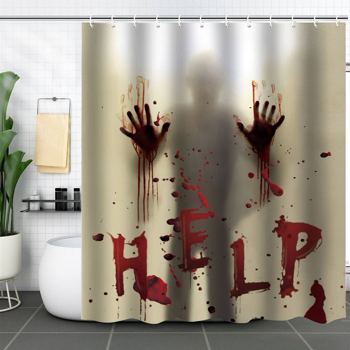 HALLOWEEN EASTER WATERPROOF SHOWER CURTAIN