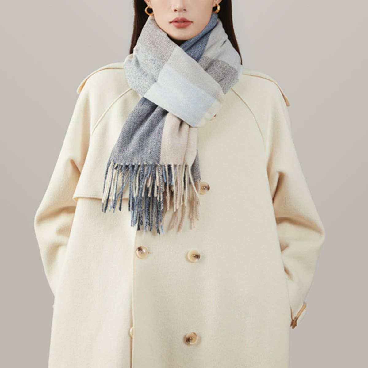 Plaid Scarf - Unisex Thick Warm Winter Shawl_CWASC1096