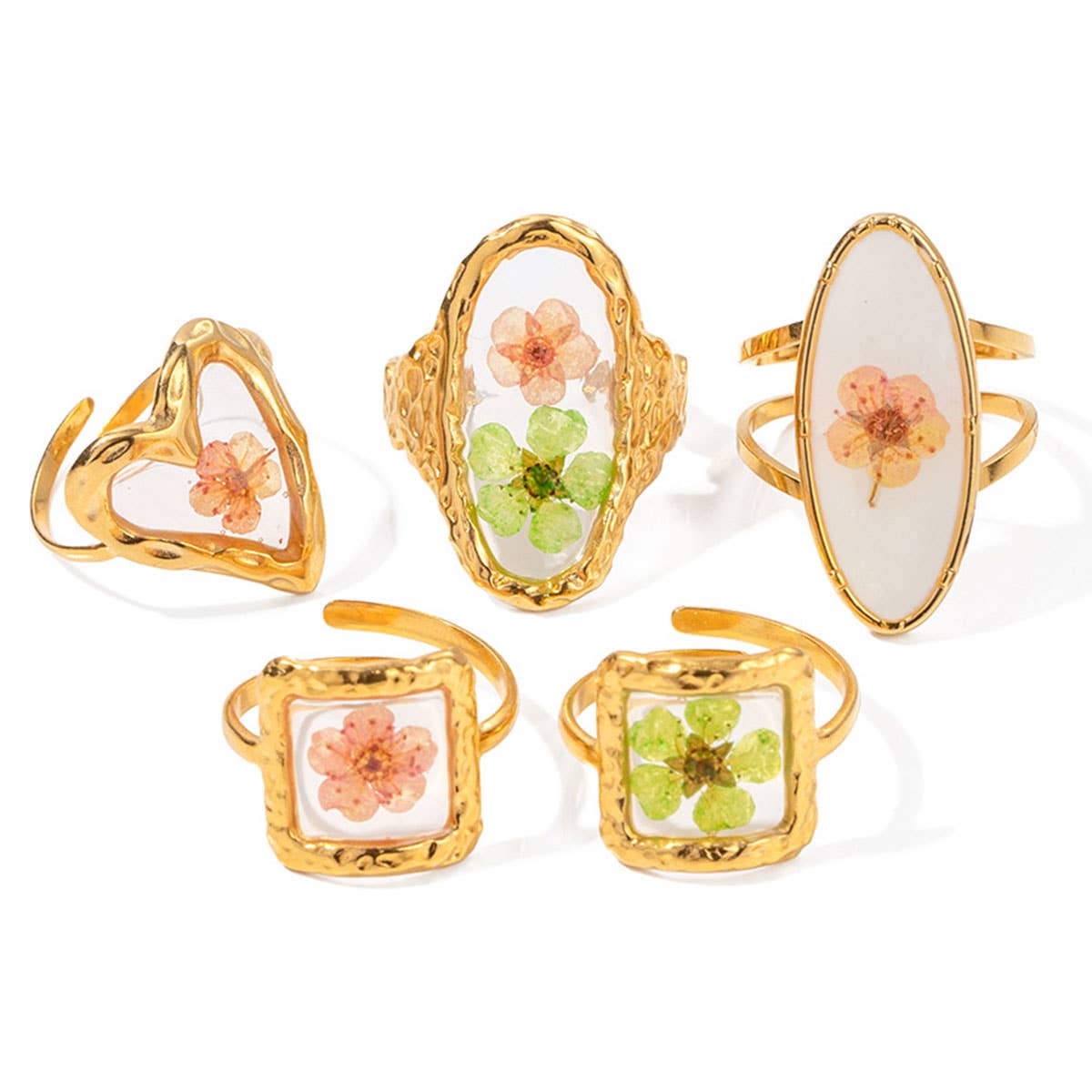 IMMORTAL FLOWER STAINLESS STEEL RINGS FOR WOMEN