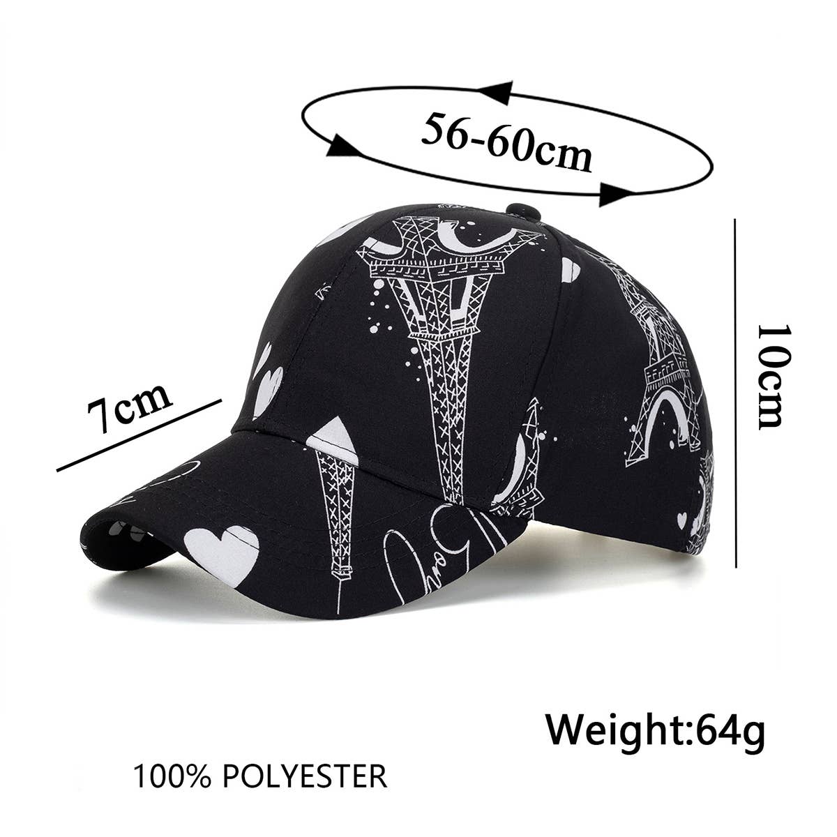 CASUAL LOVE TOWER PRINT BASEBALL CAP_CWAH1181