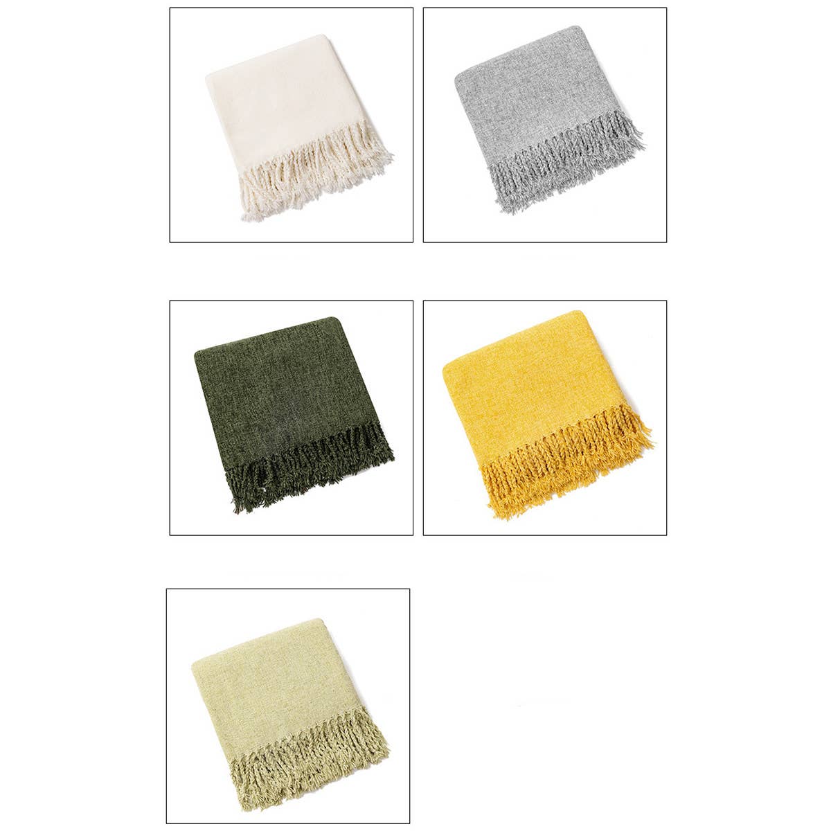 FRINGED SOFT AND WARM KNITTED BLANKET