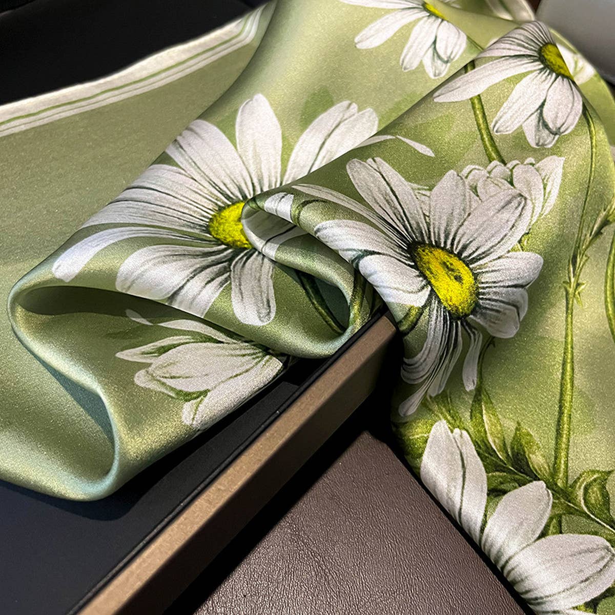 Mulberry Silk Scarf - Print Long Neck & Hair Wrap