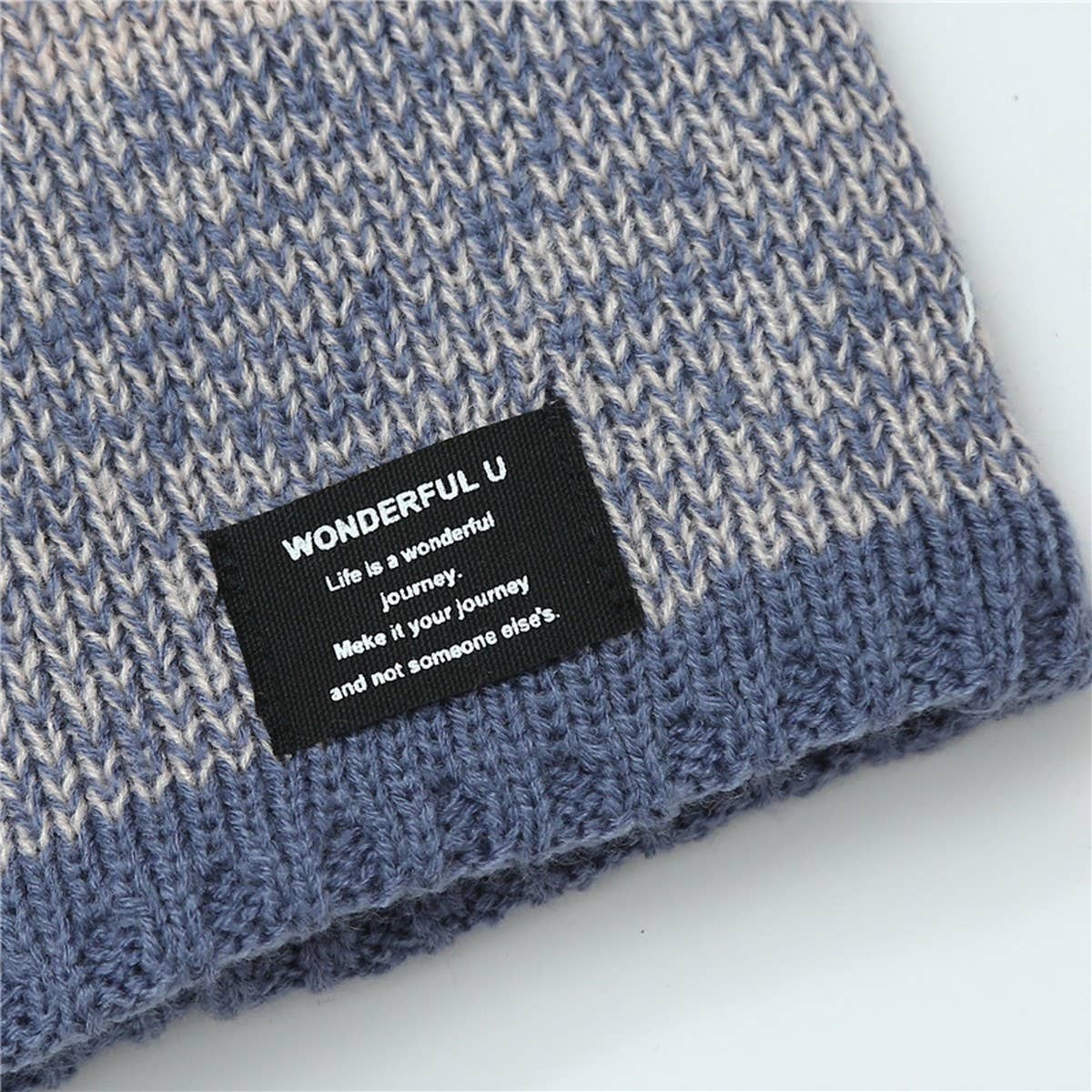 WINTER THICK GRADIENT WOOL KNITTED SCARF FOR WOMEN