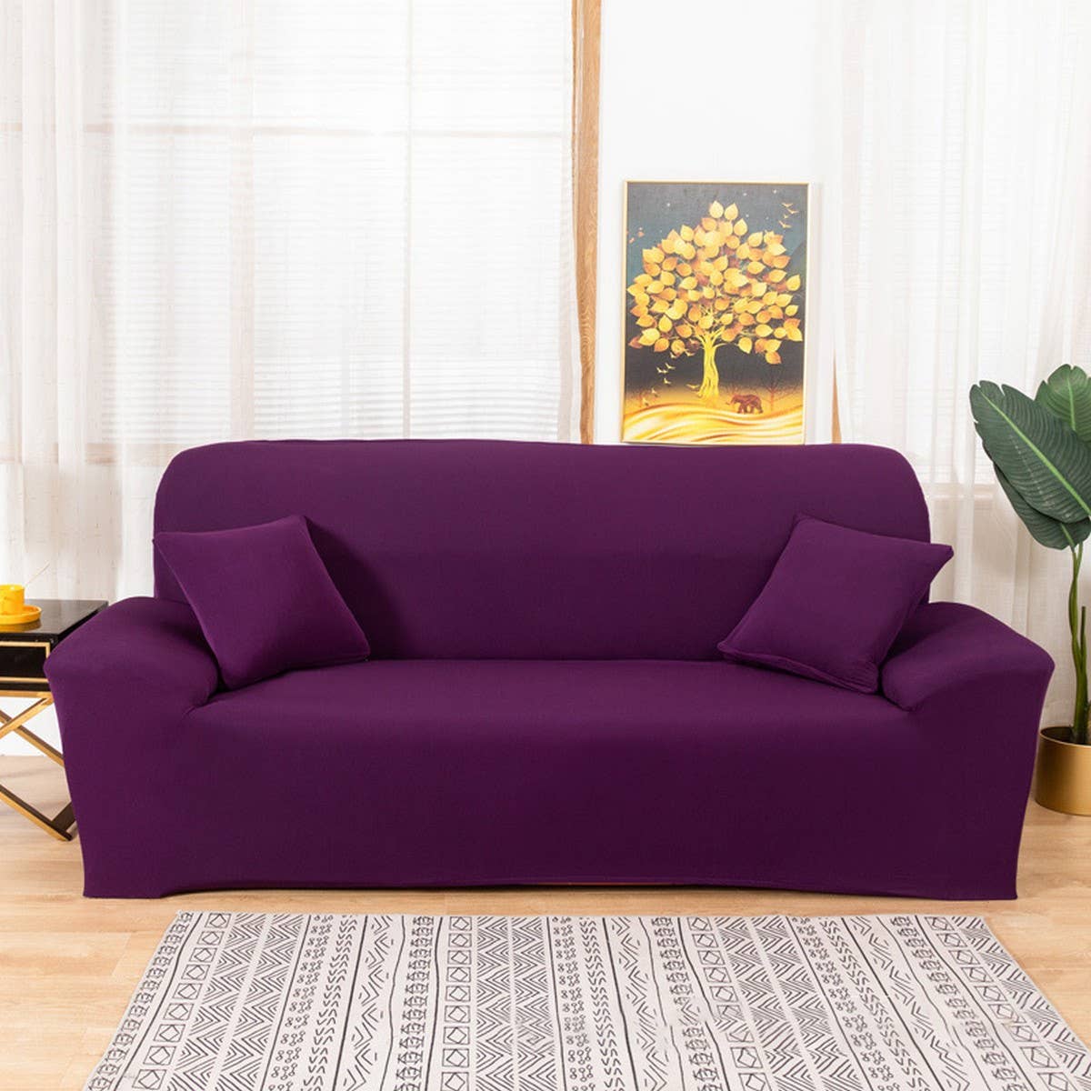 Solid Stretch Sofa Cover, Full Wrap, 2?? Seat_CWMM8314