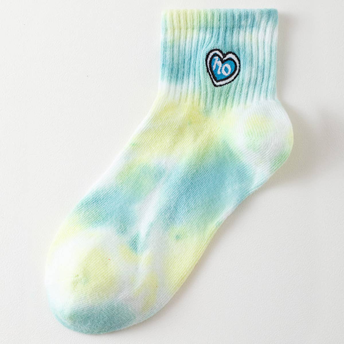 TIE-DYED LOVE EMBROIDERY SPORTS SOCKS