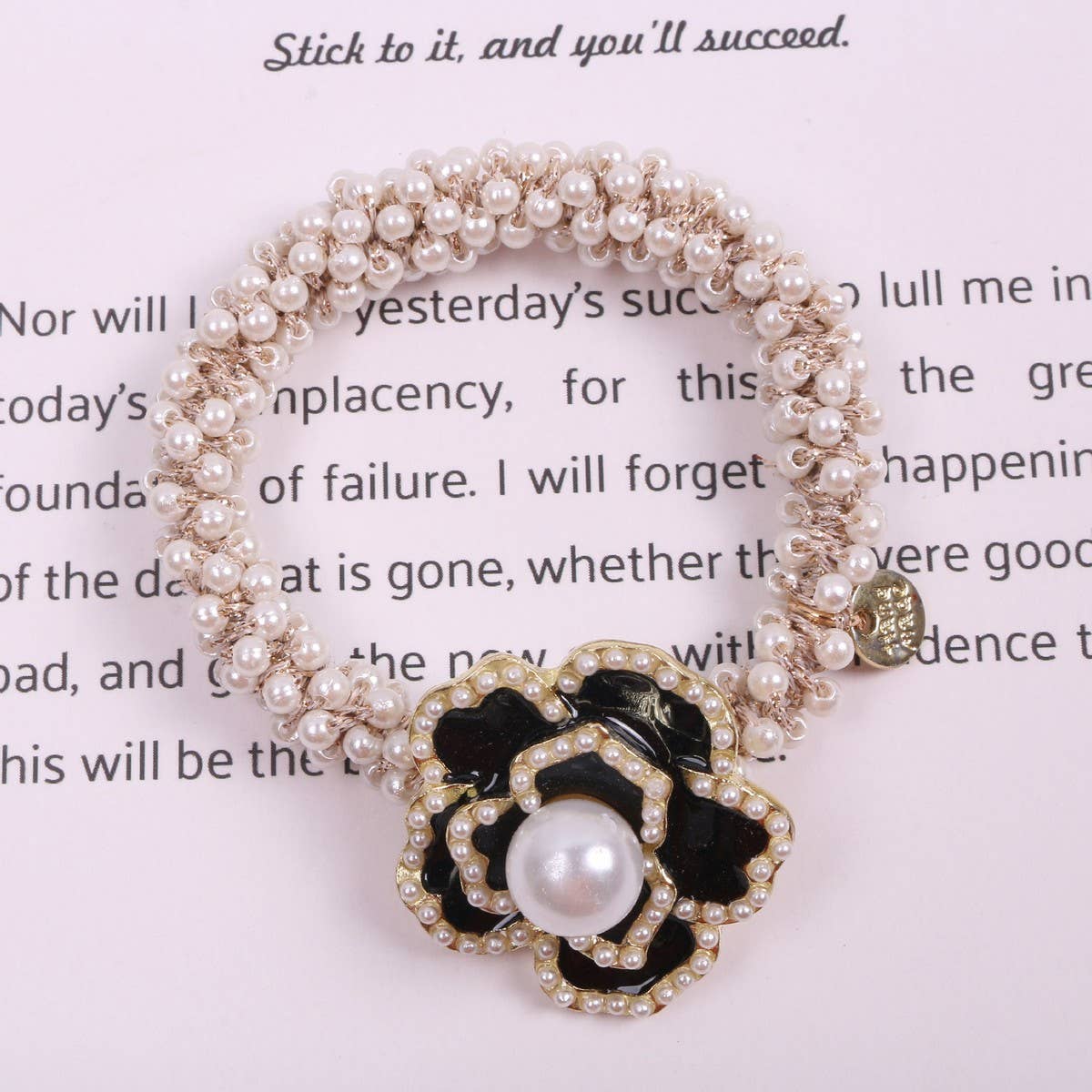 Elegant Camellia Hair Tie Luxury Ponytail Band