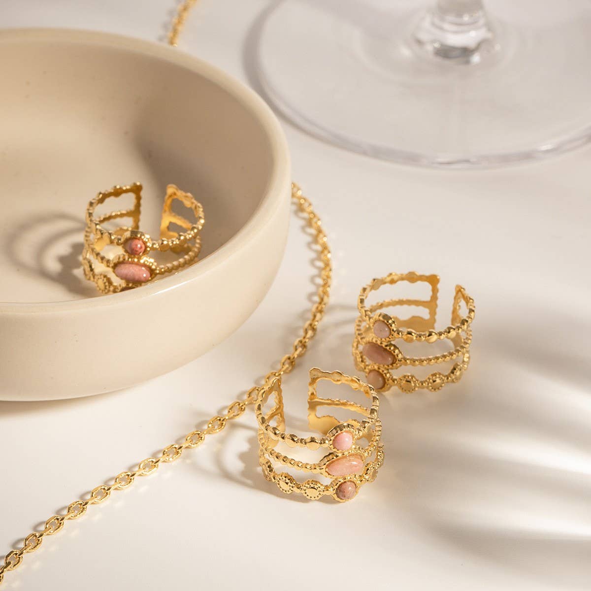 NATURAL RHODOLITE RING NON-FADING FASHION RING