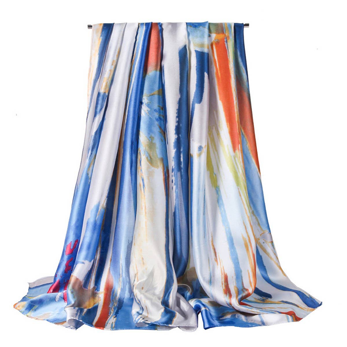 Lily Print Silk Scarf - Graffiti Style for Women