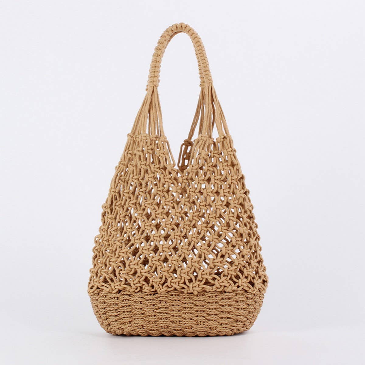 TASSEL HOLLOW COTTON ROPE HAND-WOVEN BAG_CWAB4690