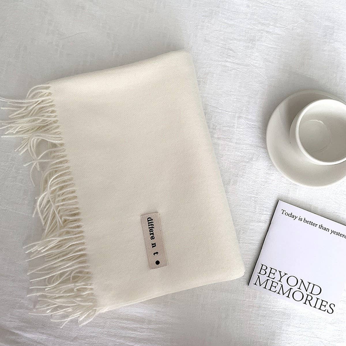 Colorblock Tassel Scarf - Thick Wrap for Students