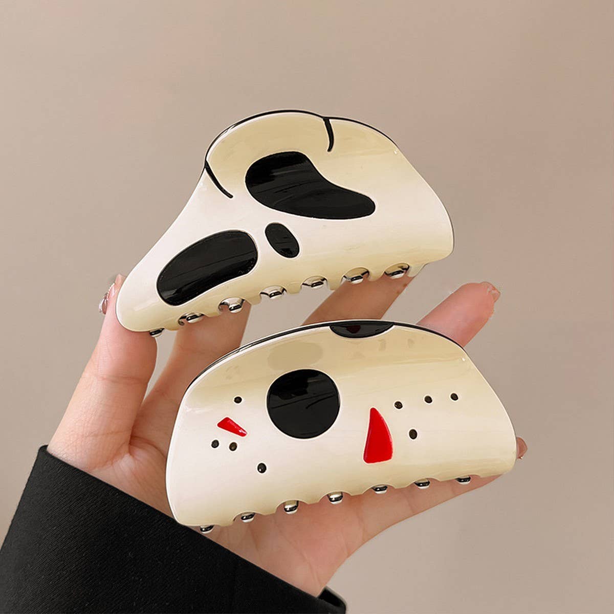 Halloween Ghost Face Hair Clip ? Creative Bun Claw