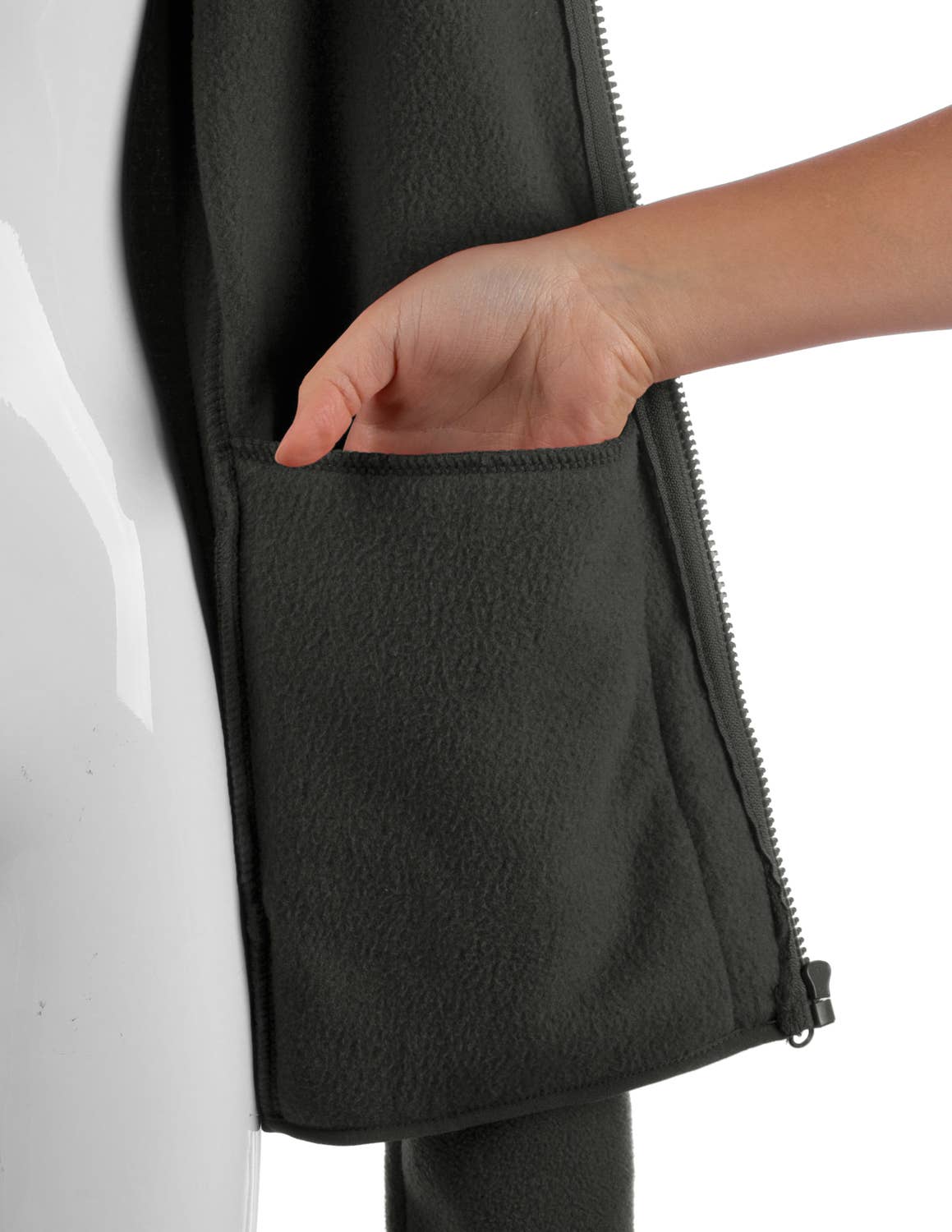 CWOJA693_Long Sleeve Full-Zip Thermal Basic Fleece Jacket