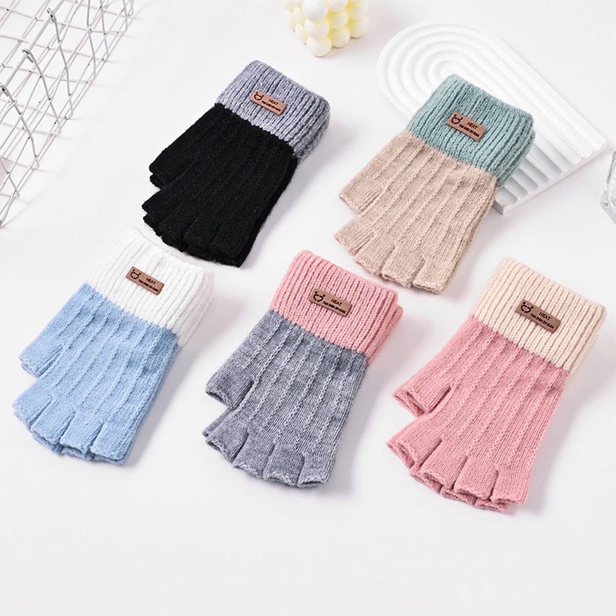 CWAG0277_HALF FINGER THICKENED KNITTED WARM GLOVES